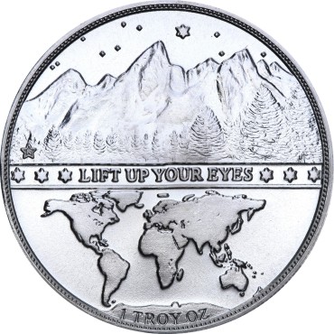 Серебряный раунд 1oz Подними Глаза 1 талант США
