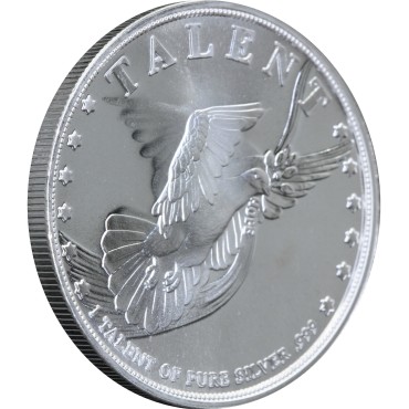 Серебряный раунд 1oz Подними Глаза 1 талант США