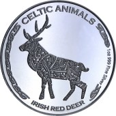Серебряная монета 1oz Ирландский Олень серия "Кельтские животные" 500 франков КФА 2019 Чад