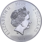 Срібна монета 1oz Пінгвін 2 долара 2019 Ніуе (кольорова)