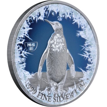 Серебряная монета 1oz Пингвин 2 доллара 2019 Ниуэ (цветная)