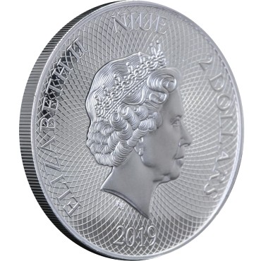 Серебряная монета 1oz Пингвин 2 доллара 2019 Ниуэ (цветная)