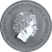 Серебряная монета 1oz Человек Паук 1 доллар 2017 Тувалу