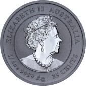 Серебряная монета 1/4oz Год Мыши (Крысы) 25 центов 2020 Австралия (цветная)