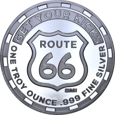 Срібний раунд 1oz Роут 66 США