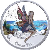 Серебряная монета 1/2oz Океанская Фея 50 центов 2016 Тувалу (цветная)