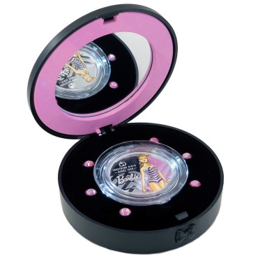 Серебряная монета 1oz Барби 60-ти летие 1 доллар 2019 Тувалу (цветная)