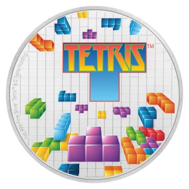 Серебряная монета 1oz Тетрис 35-ти летие 2 доллара 2019 НИУЭ (цветная)