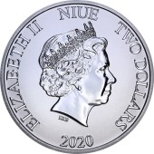 Серебряная монета 1oz Микки и Минни Маус 2 доллара 2020 Ниуэ