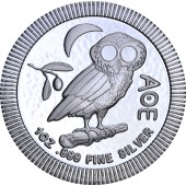 Серебряная монета 1oz Афинская Сова 2 доллара 2020 Ниуэ