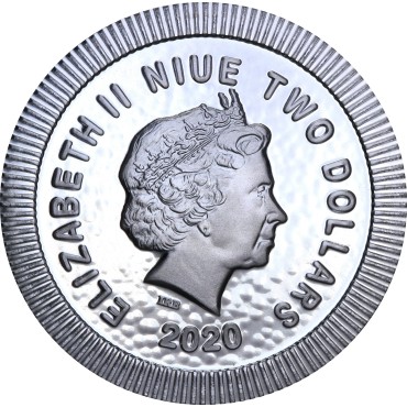 Серебряная монета 1oz Афинская Сова 2 доллара 2020 Ниуэ