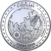 Серебряная монета 1oz Терра 5 долларов 2020 Токелау