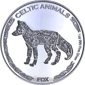 Серебряная монета 1oz Лиса серия "Кельтские животные" 500 франков КФА 2019 Чад