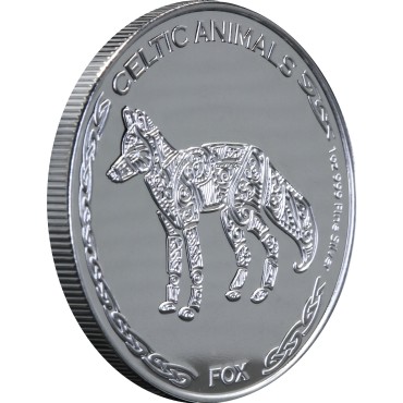 Срібна монета 1oz Лисиця серія "Кельтські тварини" 500 франків КФА 2019 Чад