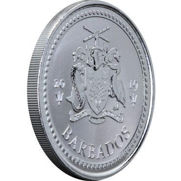 Срібна монета 1oz Тризуб 1 долар 2019 Барбадос