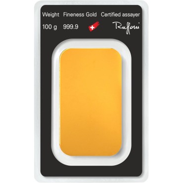 Золотий зливок 100 грам 9999 Fine Gold Argor-Heraeus