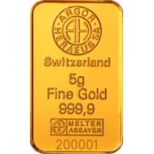 Золотой слиток 5 грамм 9999 Fine Gold Argor-Heraeus