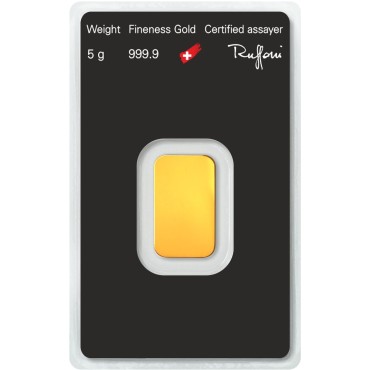 Золотой слиток 5 грамм 9999 Fine Gold Argor-Heraeus