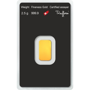 Золотой слиток 2,5 грамма 9999 Fine Gold Argor-Heraeus