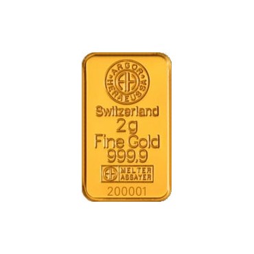 Золотий зливок 2,5 грами 9999 Fine Gold Argor-Heraeus