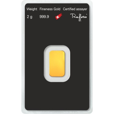 Золотий зливок 2,5 грами 9999 Fine Gold Argor-Heraeus