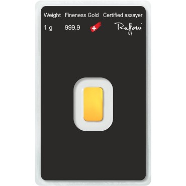 Золотой слиток 1 грамм 9999 Fine Gold Argor-Heraeus