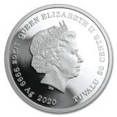 Срібна монета 1/2oz Рік Миші (Щура) 50 центів 2020 Тувалу (кольорова)