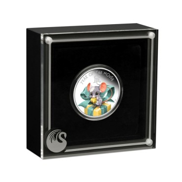 Срібна монета 1/2oz Рік Миші (Щура) 50 центів 2020 Тувалу (кольорова)