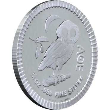 Серебряная монета 1/4oz Афинская Сова 1 доллар 2018 Ниуэ