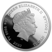 Срібна монета 1oz Том і Джеррі 80 років 1 долар 2020 Тувалу (кольорова)
