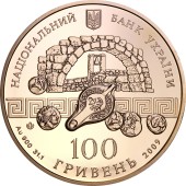 Золотая монета 1oz Херсонес Таврический 100 гривен 2009 Украина