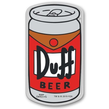 Серебряная монета 1oz Пиво Дафф (серия "Симпсоны") 1 доллар 2019 Тувалу (цветная)