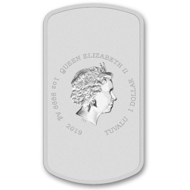 Серебряная монета 1oz Пиво Дафф (серия "Симпсоны") 1 доллар 2019 Тувалу (цветная)