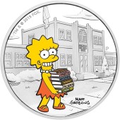 Срібна монета 1oz Ліза Сімпсон (серія "Сімпсони") 1 долар 2019 Тувалу (кольорова)