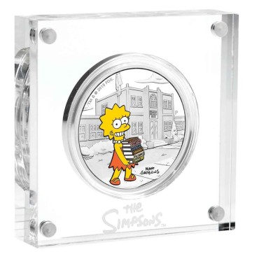 Серебряная монета 1oz Лиза Симпсон (серия "Симпсоны") 1 доллар 2019 Тувалу (цветная)