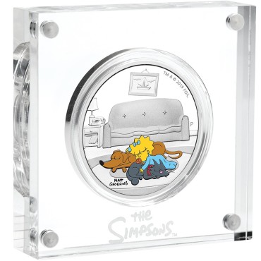 Серебряная монета 1oz Мэгги Симпсон (серия "Симпсоны") 1 доллар 2019 Тувалу (цветная)