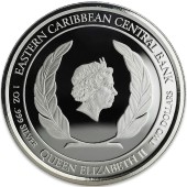 Срібна монета 1oz Гренада 2 долара 2018 Східні Кариби (кольорова)