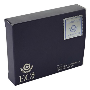 Серебряная монета 1oz Доминика 2 доллара 2018 Восточные Карибы (цветная)