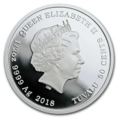 Срібна монета 1/2oz Кіт Сільвестр (серія "Looney Tunes") 50 центів 2018 Тувалу (кольорова)