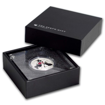 Серебряная монета 1/2oz Кот Сильвестр (серия "Looney Tunes") 50 центов 2018 Тувалу (цветная)