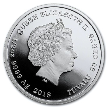 Серебряная монета 1/2oz Птичка Твити (серия "Looney Tunes") 50 центов 2018 Тувалу (цветная)