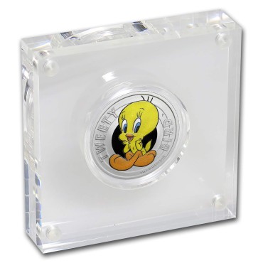 Серебряная монета 1/2oz Птичка Твити (серия "Looney Tunes") 50 центов 2018 Тувалу (цветная)
