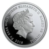 Серебряная монета 1/2oz Утка Даффи (серия "Looney Tunes") 50 центов 2018 Тувалу (цветная)
