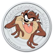 Серебряная монета 1/2oz Тасманский Дьявол (серия "Looney Tunes") 50 центов 2018 Тувалу (цветная)