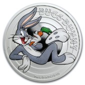 Срібна монета 1/2oz Кролик Багз (серія "Looney Tunes") 50 центів 2018 Тувалу (кольорова)