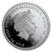 Серебряная монета 1/2oz Кролик Багз (серия "Looney Tunes") 50 центов 2018 Тувалу (цветная)