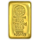Золотий зливок 250 грам 9999 Fine Gold Argor-Heraeus