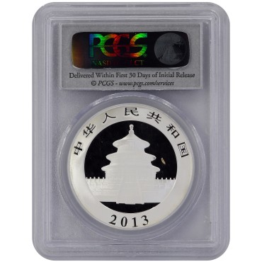 Серебряная монета 1oz Китайская Панда 10 юань 2013 Китай (PCGS MS69)