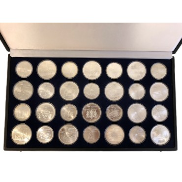 Набор серебряных монет (28шт.) "XXI летние Олимпийские Игры в Монреале" 5-10 долларов Канада 1973