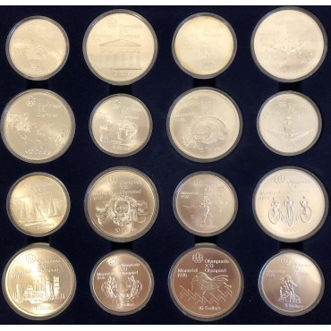 Набір срібних монет (28шт.) "XXI літні Олімпійські Ігри в Монреалі" 5-10 доларів Канада 1973